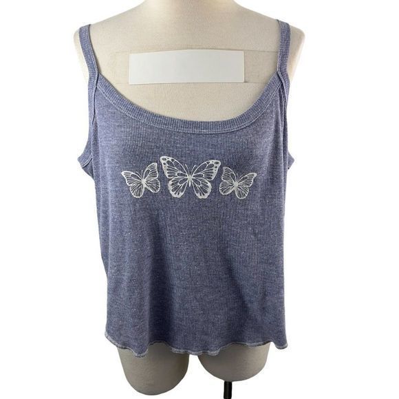 NWOT BP Graphic Rib Tank, Grey Butterfly‎ Trio Graphic (1X) - Picture 2 of 9